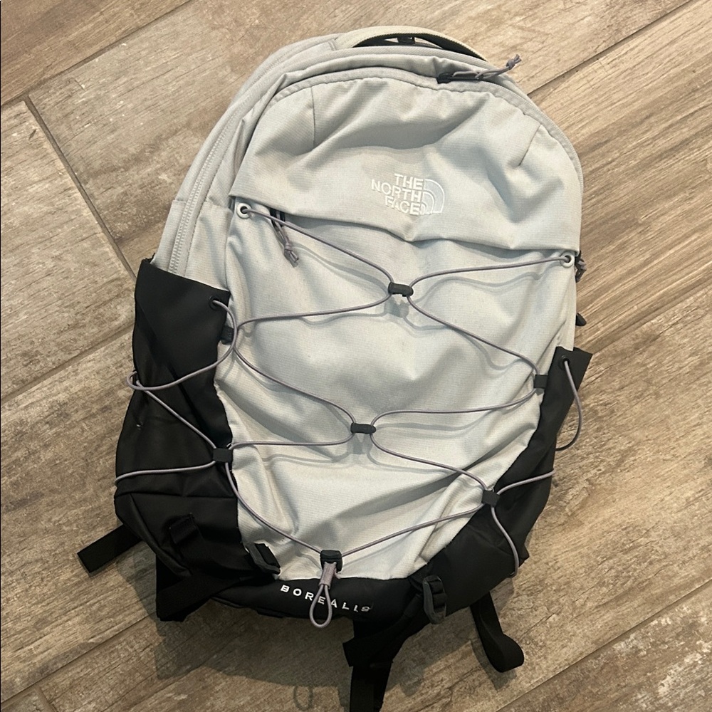 The North Face Borealis Backpack in Light Gray and Black
